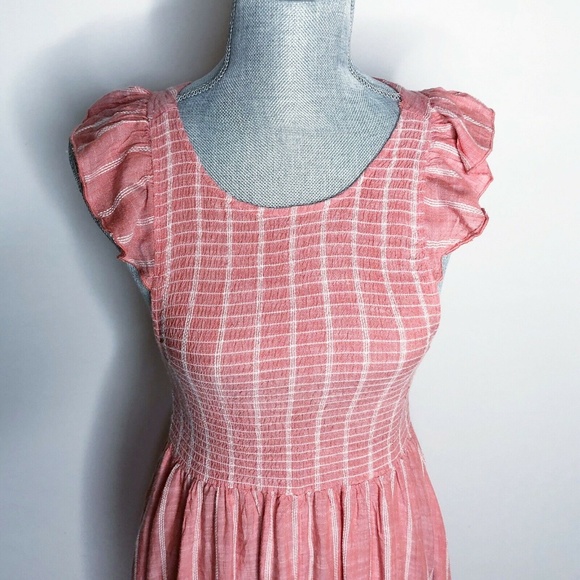 Free People Dress Maxi Ruffle Sleeves (P68) - Picture 2 of 7